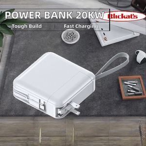 <b>Plug</b> Power Bank 20000Mah Li-Polymer Fast <b>Charging</b> Portable Charger Pd18w Ac <b>Usb</b> High Capacity Lanyard Wood Material - Product Image 2