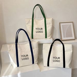 กระเป๋าผ้าแคนวาสพิมพ์โลโก้สีตัดกัน พับได้ สะพายไหล่ สำหรับใช้ในสำนักงาน - Product Image 3