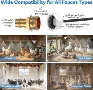 YUJIA modello 020 26FT sistema di raffreddamento del pollo elettrico 12 ugelli di nebulizzazione <span class=keywords><strong>in</strong></span> <span class=keywords><strong>alluminio</strong></span> pompa spruzzatore filtro Cutter 3/4 "adattatore 3L - Product Image 5