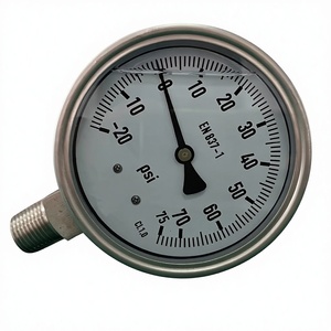 CE-Zertifiziertes Hochwertiges 100mm Bodenmontiertes Edelstahl-Silikonöl-Füllmanometer mit 1000 Bar Maximaldruck, Anpassbar, Guter Druckmesser - Product Image 1