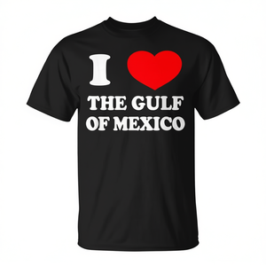T-shirt I Love The Gulf Of Mexico nera unisex taglia adulto - Product Image 2