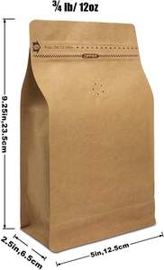 Bolsas de café PE, bolsa de pie con cremallera, válvulas de desgasificación de ventilación superior, tamaño personalizable, ventas directas de fábrica desechables - Product Image 2