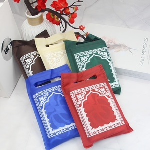 Dropshipping <b>Mini</b> Floral Prayer Islamic Muslim Worship Portable Pocket Compass Rug for Travel, Home, Camping, and Pilgrimage - Product Image 4
