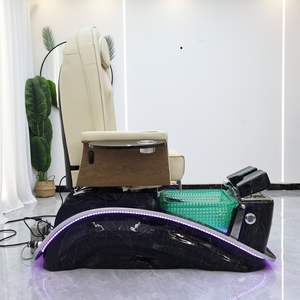 Sillón de Pedicura Eléctrico de Lujo con Masaje, Bomba de Drenaje Automática, Edición Moderna en Blanco y Negro para Salón - Product Image 2