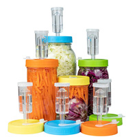 Kit de fermentation en plastique pour bocaux à large ouverture Kit de bocal à germination Bocaux Mason Couvercles de fermentation avec sas