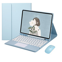 Housses et étuis pour tablettes en cuir PU, clavier avec pavé tactile magnétique sans fil, étui pour iPad 7/8/9 iPad Pro 11 iPad 10t, 10,9 pouces