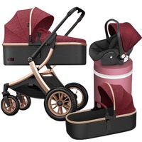 Poussette bébé 4 en 1, possibilité de s'asseoir et de se coucher, pliable, bidirectionnelle, haute vue, pour nouveau-nés et enfants