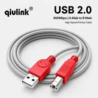 Cable USB 2.0 A a B de Alta Velocidad Qiulink, Resistente, para Impresoras, Escáneres, Controladores MIDI e Impresoras de Oficina
