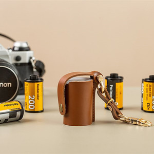 Étui de protection simple en cuir PU vintage personnalisable pour rouleau de <span class=keywords><strong>pellicule</strong></span> photo, <span class=keywords><strong>porte</strong></span>-<span class=keywords><strong>clés</strong></span> en vrac - Product Image 1