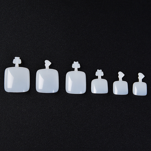 100 Uñas Postizas de Gel Suave con Punta Cuadrada Plana y Cobertura Completa, Estilo Francés Redondeado, Uñas Artificiales de ABS - Product Image 2