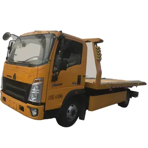 Good quality 2T-3T flatbed tow wrecker truck SINOTRUK HOWO 6 wheels one towing two cars road recovery repair truck for sale