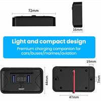 Double 36W PD & Dual 18W QC3.0 Surface Mount Charger Socket Panel 4 Port 12-24V USB Outlet Wall Mount for RV Truck Marine