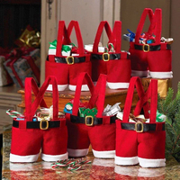 Weihnachtsmann-Hose Süßigkeitentasche Geschenktüte Rote Weihnachtsdekorationstasche für Kinder Hochzeitsfeier Neujahr Feiertagsbedarf Großhandel