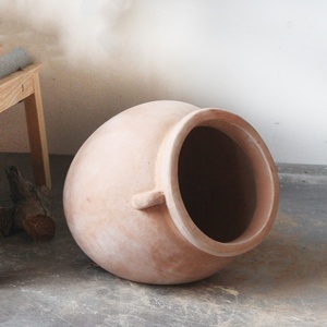 Chậu hoa gốm đất nung cho vườn nhà, vườn ươm cây trồng cho khách sạn, bình hoa sàn màu đỏ cổ điển - Product Image 4