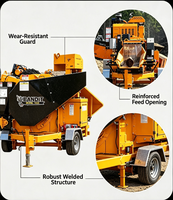 Broyeur à palettes horizontal pour recyclage de déchets de bois, capacité 14 pouces, modèle Bandit 1425, diesel, avec option de poulie à tête magnétique