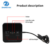 Escáner de Códigos QR para Control de Acceso, Lector de Tarjetas RFID sin Contacto 1D 2D, Lector de Tarjetas NFC con Interfaz USB, Lector de Tarjetas de Escritorio de Plástico ISO