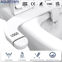 Accessoire de bidet ultra-plat à double buse, non électrique, pour toilettes, avec lavage avant et arrière, pression réglable, hygiénique