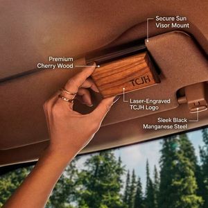 Clip désodorisant pour pare-soleil de <span class=keywords><strong>voiture</strong></span> en métal, électroplaqué et antirouille, pour diffuseur de parfum en <span class=keywords><strong>bois</strong></span> d'acacia/diatomite, parfum longue durée - Product Image 1