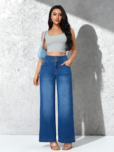 Vente en gros des dernières tendances européennes et américaines : pantalons larges pour femmes, pantalons en jean amples à taille élastique pour 2026 - Product Image 5