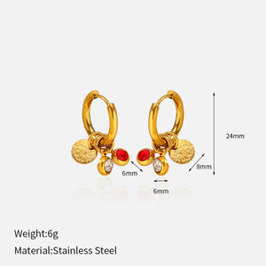 Aretes <span class=keywords><strong>de</strong></span> Aro CAIOOCHE <span class=keywords><strong>de</strong></span> Moda, Acero Inoxidable 304, Chapados en <span class=keywords><strong>Oro</strong></span> <span class=keywords><strong>de</strong></span> 18k, con Piedra Natural Ojo <span class=keywords><strong>de</strong></span> Tigre, Precio al por Mayor - Product Image 4