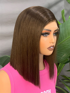 วิกผมบ๊อบแบบตรง FH 5x5 Lace Front ทำจากผมแท้แบบดิบ  แสกกลาง ขนาด 8-20 นิ้ว  ไม่ต้องใช้กาว - Product Image 6