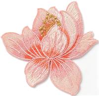Patchs thermocollants brodés personnalisés Fleur de Lotus pour veste, robe, sac, chapeau, vêtements, décoration de mariage