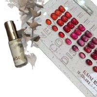 Kaishe Vernis à ongles œil de chat rouge 10 couleurs, rouge du Nouvel An, effet perles de verre, longue tenue, pour l'ouverture de salon de manucure, ensemble œil de chat rouge