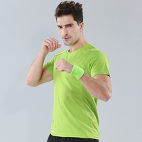 T-shirt uni à manches courtes en polyester et élasthanne ultra doux personnalisé, à séchage rapide, pour hommes, t-shirts de sport