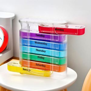 Boîte à pilules hebdomadaire 7 jours, 28 compartiments, organiseur de médicaments en plastique pour la maison et les voyages - Product Image 4
