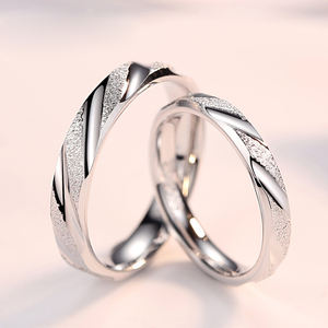 Anéis de Promessa Modernos em Prata Esterlina S925 com Revestimento de Ródio para Casais, Anéis de Casamento e Noivado para Amantes - Product Image 4