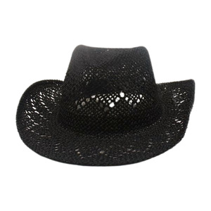 Sombrero de Vaquero de Paja Unisex, Transpirable, con Diseño Calado, Ala Ancha, Estilo Artístico Retro, para Primavera/Verano - Product Image 4