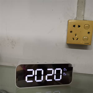 미러 패널 사운드 레코더와 뮤지컬 디지털 LED 알람 시계 - Product Image 2