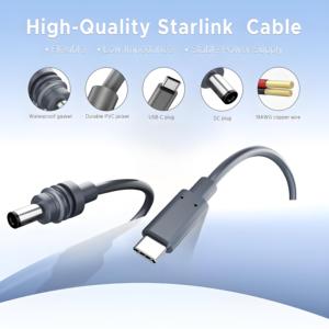 100W Max Điện Starlink <span class=keywords><strong>Mini</strong></span> <span class=keywords><strong>USB</strong></span>-C DC Cáp Không Thấm Nước <span class=keywords><strong>5.5Mm</strong></span> Cắm 65W + Pd Nguồn Tương Thích 3M Chiều Dài PVC 5A Nhanh Chóng Sạc 5M - Product Image 2