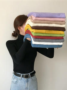 เสื้อสเวตเตอร์คอเต่า แขนยาว สำหรับฤดูใบไม้ร่วงและฤดูหนาว แบบมีปก ด้านในทรงเข้ารูป  19 สีให้เลือก  เสื้อไหมพรมถักแน่นสำหรับผู้หญิง - Product Image 2