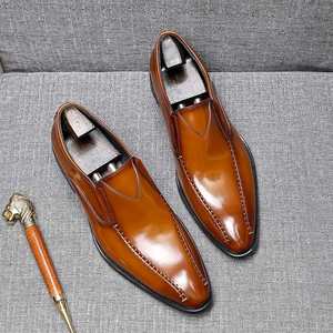 รองเท้าผู้ชายแบบผูกเชือก ทรงเหลี่ยม หัวเหลี่ยม กันน้ำ ระบายอากาศได้ดี น้ำหนักเบา เหมาะสำหรับใส่ทำงาน ธุรกิจ ลำลอง และเป็นทางการ แบรนด์ใหม่ - Product Image 1