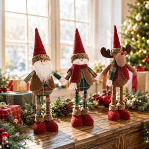 Venta al por mayor <span class=keywords><strong>de</strong></span> fábrica: Muñeco <span class=keywords><strong>de</strong></span> peluche telescópico <span class=keywords><strong>de</strong></span> <span class=keywords><strong>Navidad</strong></span> con piernas retráctiles, sombrero alto, Papá Noel, muñeco <span class=keywords><strong>de</strong></span> nieve, reno, figura decorativa para festividades 2026 - Product Image 3