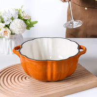 Marmite à soupe en fonte émaillée en forme de citrouille, multifonction, design de luxe léger, compatible induction, universelle