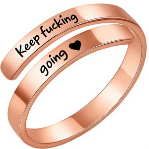 Anillos de Promesa Hope Rings Keep Love You, Ajustables, de Plata, Oro, Oro Rosa y Negro, Hipoalergénicos, de Acero Inoxidable 304 para Mujer - Product Image 5