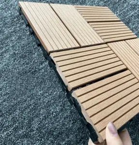 <span class=keywords><strong>Tarima</strong></span> de WPC de Plástico y Madera de 25mm con Bloqueo, de Alta Resistencia, para Bricolaje, Precio Económico, Coextrusión, Sólida, Doble Vinilo, 3D, para Exterior - Product Image 4