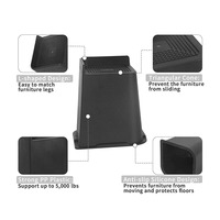 Rehausseurs de lit robustes, rehausseurs de meubles, blocs de rehaussement de 3 pouces pour lit, canapé, bureau, table, rehausseurs de pieds de meubles