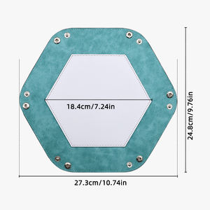 Organisateur <span class=keywords><strong>de</strong></span> rangement hexagonal en cuir PU personnalisé en gros Plateau <span class=keywords><strong>de</strong></span> sublimation pliable pour cadeaux <span class=keywords><strong>de</strong></span> bienvenue - Product Image 2