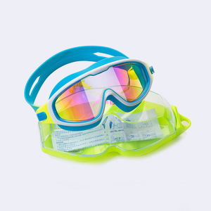 Children Swimming Goggles Pc Lens Mirror Coated Anti Fog Anti Uv <b>Large</b> <b>Frame</b> Waterproof High Definition For Kids - Product Image 2