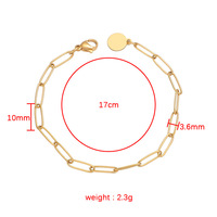 Chaîne de trombone délicate Bracelet en acier inoxydable Bracelets de pendentif gravure personnalisés ronds vierges