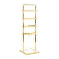Présentoir double face en métal doré pour accessoires capillaires, avec crochets, pour magasin de soutien-gorge et chaussettes personnalisées King Factory