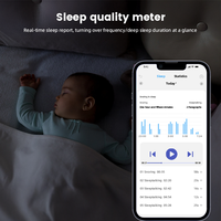 Moniteur Bébé Automatique à Double Caméra 5,5 Pouces avec Vision Nocturne, Surveillance IA de la Qualité du Sommeil et Oclusion Buccale et Nasale