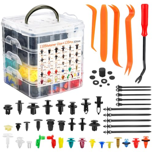 1240Pcs Universal Car Retainer <strong>Clips</strong> Fasteners Kit 32 Sizes Nylon Bumper Fender Rivets Door Panel <strong>Plastic</strong> Tool Vehicle Tools - Product Image 1