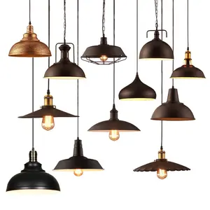 Kitchen Home Retro iron chandeliers Industrial Pendant Lights E27 Black Indoor Hanging Lamp for Bar Restaurant metal light