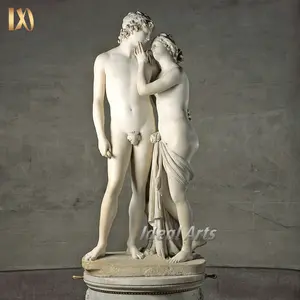 Ideal Arts White Stone greek marble Venus and Adonis Couple statue sculpture for sale