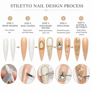 Charmes pour ongles en forme de papillon avec strass dorés et perles, bijoux 3D pour nail art, accessoires de manucure en acrylique - Product Image 2