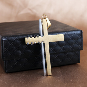 Men's <b>Cross</b> Pendant Zinc Alloy Necklace Geometric Design Tree Pattern Punk Style 12087 - Product Image 2